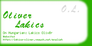 oliver lakics business card